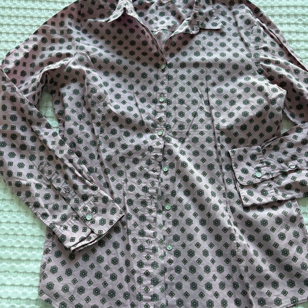 Brooks Brothers Pink and Gray Geometric Shirt